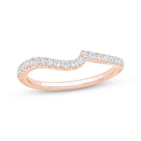 Now + Forever Diamond Contoured Wedding Band 1/4 ct tw 14K Rose Gold
