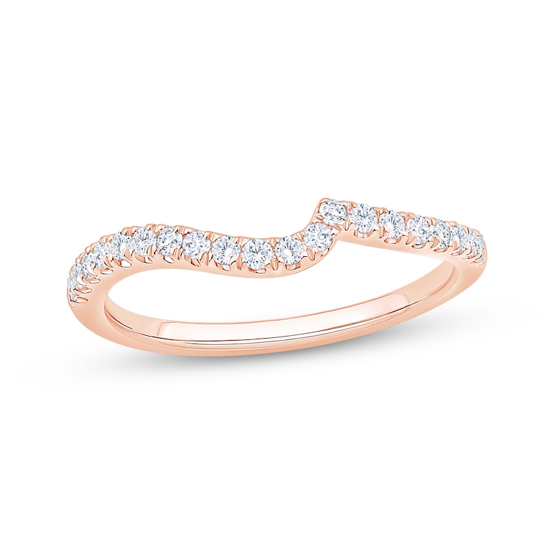 Main Image 1 of Now + Forever Diamond Contoured Wedding Band 1/4 ct tw 14K Rose Gold