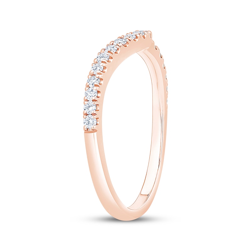 Main Image 2 of Now + Forever Diamond Contoured Wedding Band 1/4 ct tw 14K Rose Gold