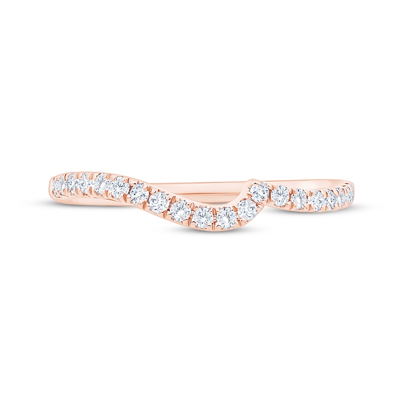 Main Image 3 of Now + Forever Diamond Contoured Wedding Band 1/4 ct tw 14K Rose Gold