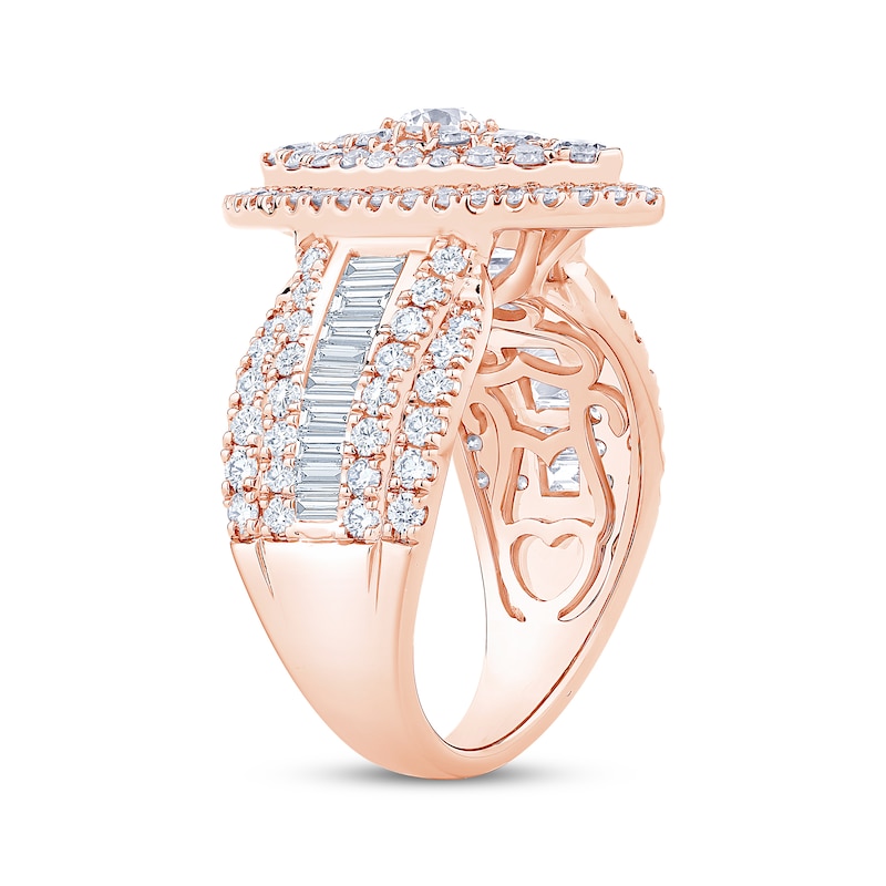 Main Image 2 of Now + Forever Multi-Diamond Center Marquise Double Halo Engagement Ring 2-1/4 ct tw 14K Rose Gold