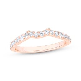 Now + Forever Diamond Contour Wedding Band 1/3 ct tw 14K Rose Gold