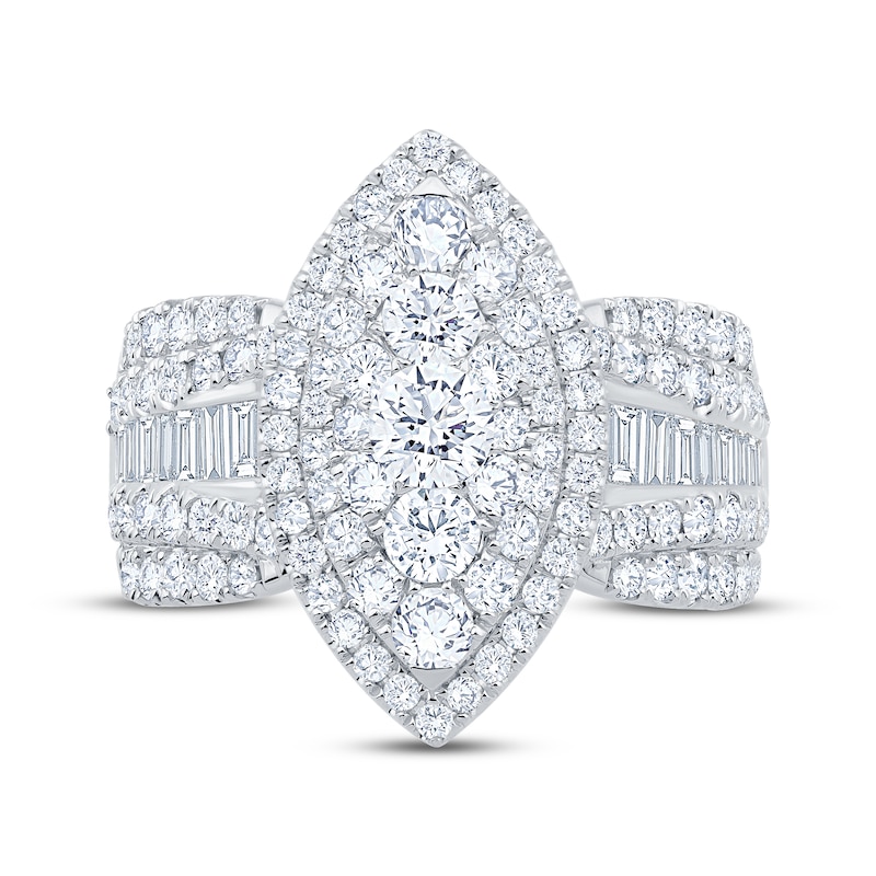 Main Image 3 of Now + Forever Multi-Diamond Center Marquise Halo Engagement Ring 2-1/4 ct tw 14K White Gold