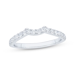 Now + Forever Diamond Contour Wedding Band 1/3 ct tw 14K White Gold