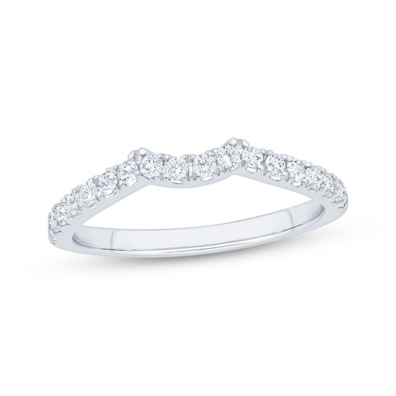 Now + Forever Diamond Contour Wedding Band 1/3 ct tw 14K White Gold