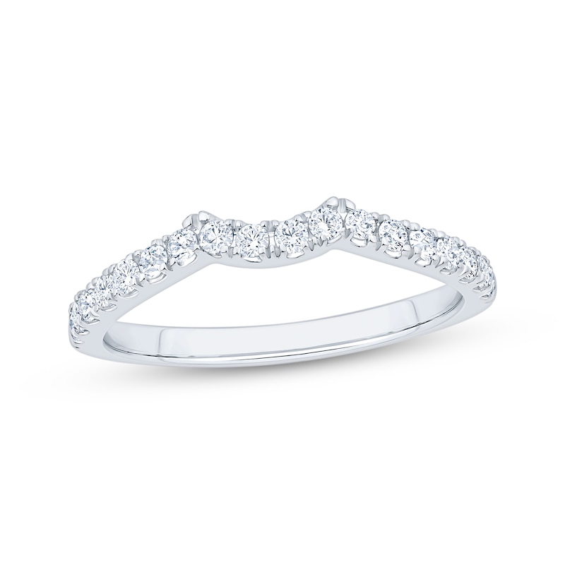 Main Image 1 of Now + Forever Diamond Contour Wedding Band 1/3 ct tw 14K White Gold