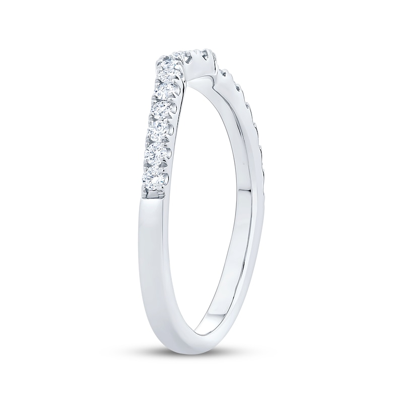 Main Image 2 of Now + Forever Diamond Contour Wedding Band 1/3 ct tw 14K White Gold