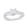Thumbnail Image 1 of Now + Forever Princess-Cut Diamond Bypass Engagement Ring 3/8 ct tw 14K White Gold