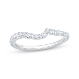 Now + Forever Diamond Contour Wedding Band 1/4 ct tw 14K White Gold