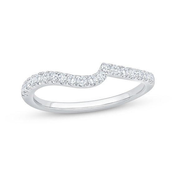Now + Forever Diamond Contour Wedding Band 1/4 ct tw 14K White Gold