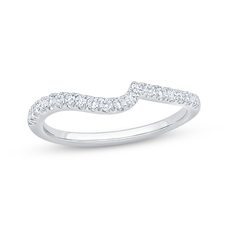 Main Image 1 of Now + Forever Diamond Contour Wedding Band 1/4 ct tw 14K White Gold