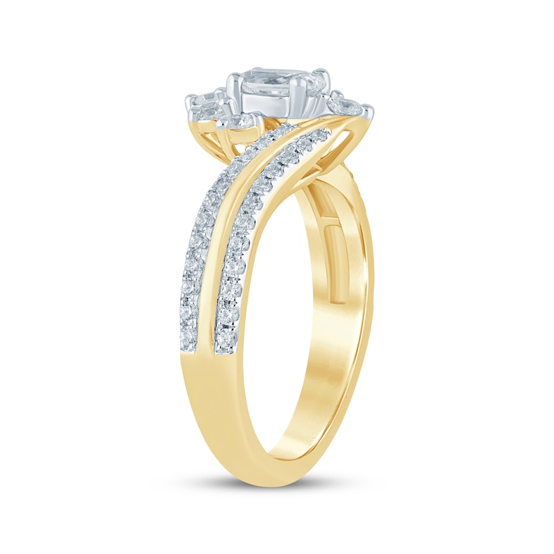 Main Image 2 of Now + Forever Oval-Cut Diamond Bypass Engagement Ring 7/8 ct tw 14K Yellow Gold