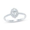 Thumbnail Image 1 of Now + Forever Oval-Cut Diamond Double Halo Engagement Ring 7/8 ct tw 14K White Gold