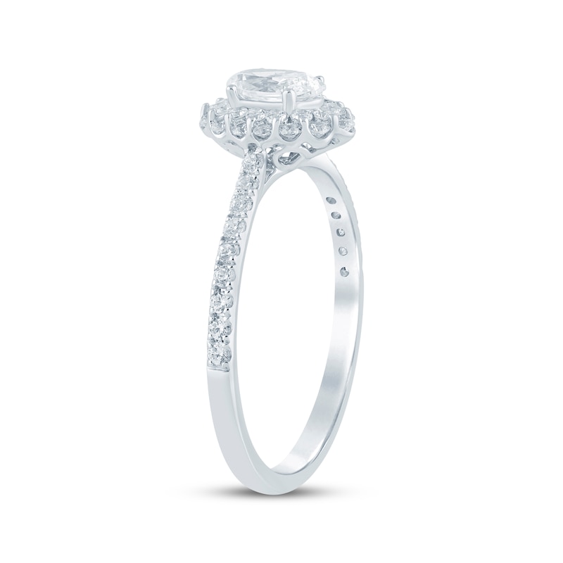 Main Image 2 of Now + Forever Oval-Cut Diamond Double Halo Engagement Ring 7/8 ct tw 14K White Gold