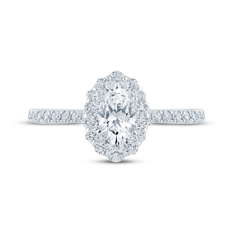 Main Image 3 of Now + Forever Oval-Cut Diamond Double Halo Engagement Ring 7/8 ct tw 14K White Gold