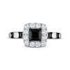 Thumbnail Image 3 of Now + Forever Princess-Cut Black Diamond & White Diamond Halo Engagement Ring 1-1/5 ct tw 14K White Gold