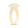 Thumbnail Image 2 of Now + Forever Marquise-Cut Diamond Double Halo Engagement Ring 1 ct tw 14K Yellow Gold