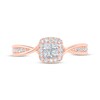Thumbnail Image 3 of Now + Forever Princess-Cut Diamond Quad Halo Engagement Ring 1/3 ct tw 10K Rose Gold