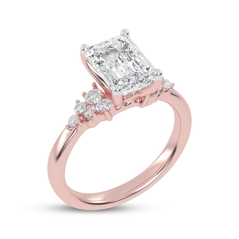 Main Image 2 of Now + Forever Lab-Grown Diamonds Radiant-Cut Engagement Ring 2-1/4 ct tw 14K Rose Gold