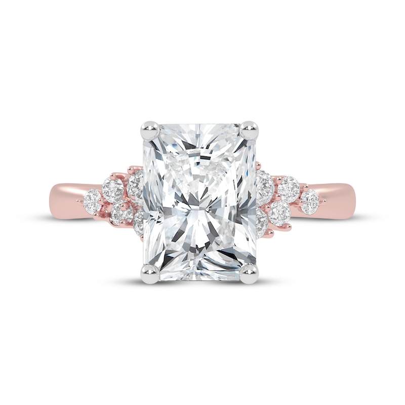 Main Image 3 of Now + Forever Lab-Grown Diamonds Radiant-Cut Engagement Ring 2-1/4 ct tw 14K Rose Gold