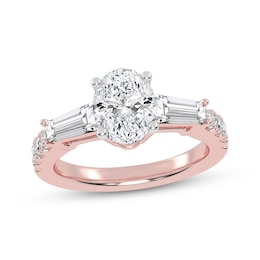 Now + Forever Lab-Grown Diamonds Oval-Cut Engagement Ring 1-3/4 ct tw 14K Rose Gold