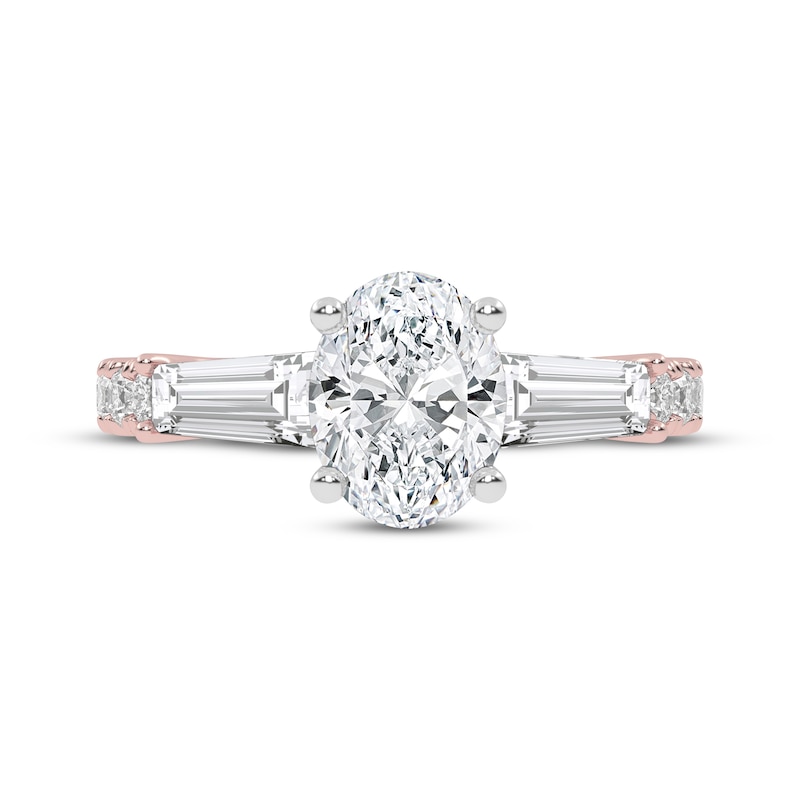 Main Image 3 of Now + Forever Lab-Grown Diamonds Oval-Cut Engagement Ring 1-3/4 ct tw 14K Rose Gold