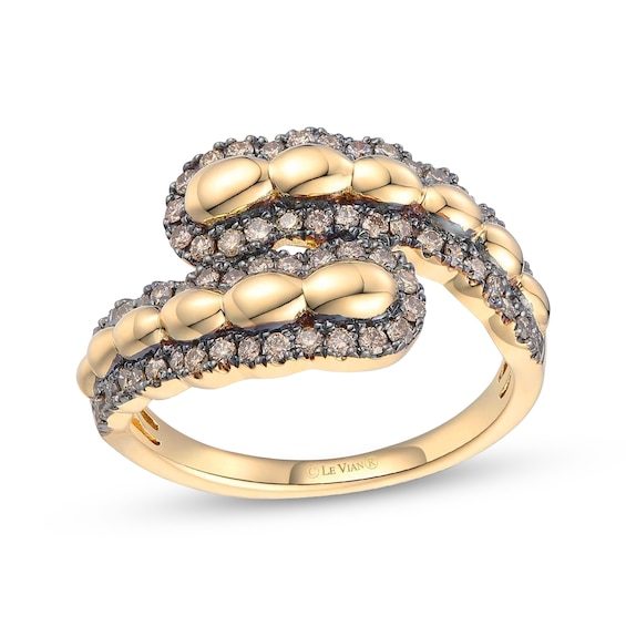 Le Vian Chocolate Waterfall Diamond Bypass Ring 1/2 ct tw 14K Honey Gold