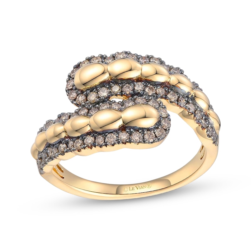 Main Image 1 of Le Vian Chocolate Waterfall Diamond Bypass Ring 1/2 ct tw 14K Honey Gold