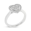 Thumbnail Image 2 of Now + Forever Princess & Round-Cut Multi-Diamond Heart-Shaped Halo Engagement Ring 1/2 ct tw 10K White Gold