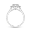 Thumbnail Image 4 of Now + Forever Princess & Round-Cut Multi-Diamond Heart-Shaped Halo Engagement Ring 1/2 ct tw 10K White Gold