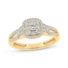 Thumbnail Image 1 of Now + Forever Round-Cut Diamond Cushion Halo Engagement Ring 1/2 ct tw 10K Yellow Gold