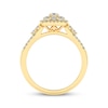 Thumbnail Image 4 of Now + Forever Round-Cut Diamond Cushion Halo Engagement Ring 1/2 ct tw 10K Yellow Gold