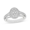Thumbnail Image 1 of Now + Forever Multi-Diamond Center Oval Halo Engagement Ring 1 ct tw 14K White Gold