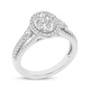 Thumbnail Image 2 of Now + Forever Multi-Diamond Center Oval Halo Engagement Ring 1 ct tw 14K White Gold