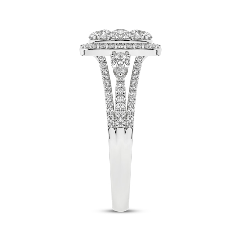Main Image 3 of Now + Forever Multi-Diamond Center Oval Halo Engagement Ring 1 ct tw 14K White Gold