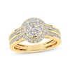 Thumbnail Image 1 of Now + Forever Multi-Diamond Center Halo Engagement Ring 1 ct tw 14K Yellow Gold