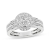 Thumbnail Image 1 of Now + Forever Multi-Diamond Center Halo Engagement Ring 1 ct tw 14K White Gold