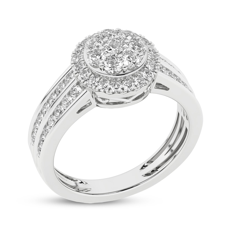 Main Image 2 of Now + Forever Multi-Diamond Center Halo Engagement Ring 1 ct tw 14K White Gold