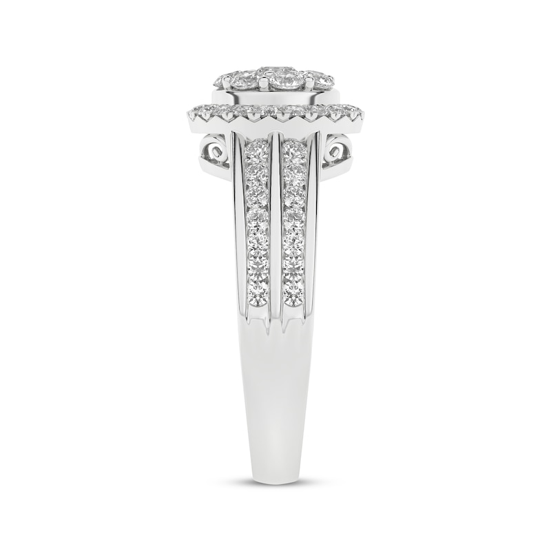 Main Image 3 of Now + Forever Multi-Diamond Center Halo Engagement Ring 1 ct tw 14K White Gold