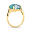 Thumbnail Image 2 of Le Vian Oval-Cut Aquaprase Ring 1/3 ct tw Diamonds 14K Honey Gold