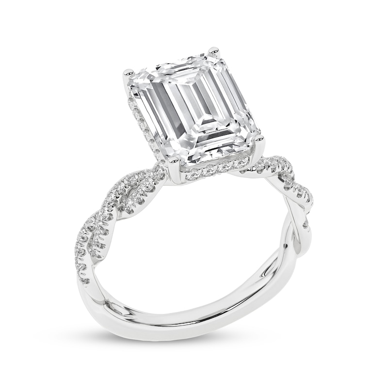 Main Image 2 of Now + Forever Lab-Grown Diamonds Emerald-Cut Engagement Ring 5-3/8 ct tw 14K White Gold