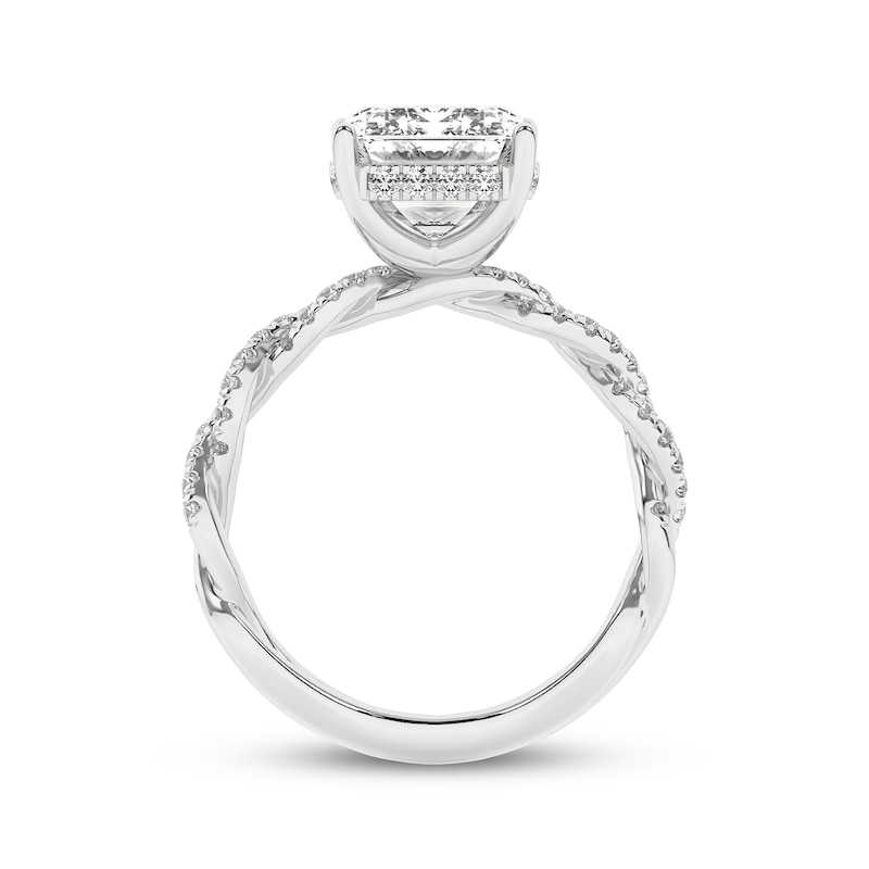 Main Image 4 of Now + Forever Lab-Grown Diamonds Emerald-Cut Engagement Ring 5-3/8 ct tw 14K White Gold