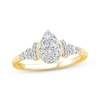 Thumbnail Image 1 of Now + Forever Multi-Diamond Center Pear-Shaped Engagement Ring 1/2 ct tw 10K Yellow Gold
