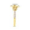 Thumbnail Image 2 of Now + Forever Multi-Diamond Center Oval Halo Engagement Ring 1/2 ct tw 14K Yellow Gold