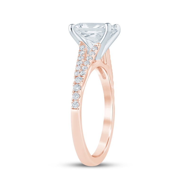 Main Image 2 of Now + Forever Lab-Grown Diamonds Radiant-Cut Engagement Ring 1-3/4 ct tw 14K Rose Gold