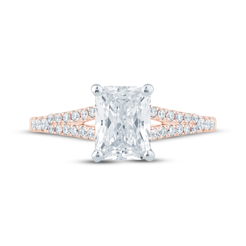 Main Image 3 of Now + Forever Lab-Grown Diamonds Radiant-Cut Engagement Ring 1-3/4 ct tw 14K Rose Gold