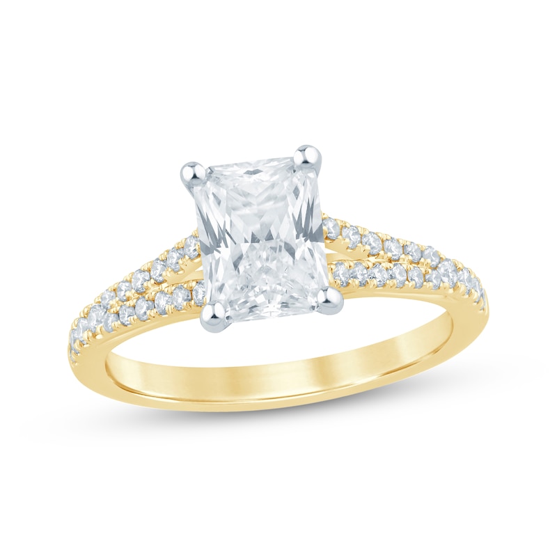 Main Image 1 of Now + Forever Lab-Grown Diamonds Radiant-Cut Engagement Ring 1-3/4 ct tw 14K Yellow Gold