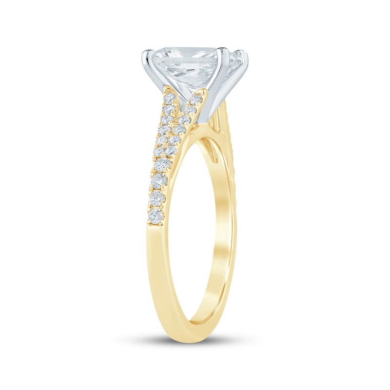 Main Image 2 of Now + Forever Lab-Grown Diamonds Radiant-Cut Engagement Ring 1-3/4 ct tw 14K Yellow Gold