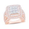 Thumbnail Image 1 of Now + Forever Princess-Cut Multi-Diamond Double Halo Engagement Ring 3 ct tw 10K Rose Gold