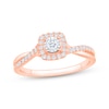 Thumbnail Image 1 of Now + Forever Round-Cut Diamond Halo Engagement Ring 1/4 ct tw 10K Two-Tone Gold